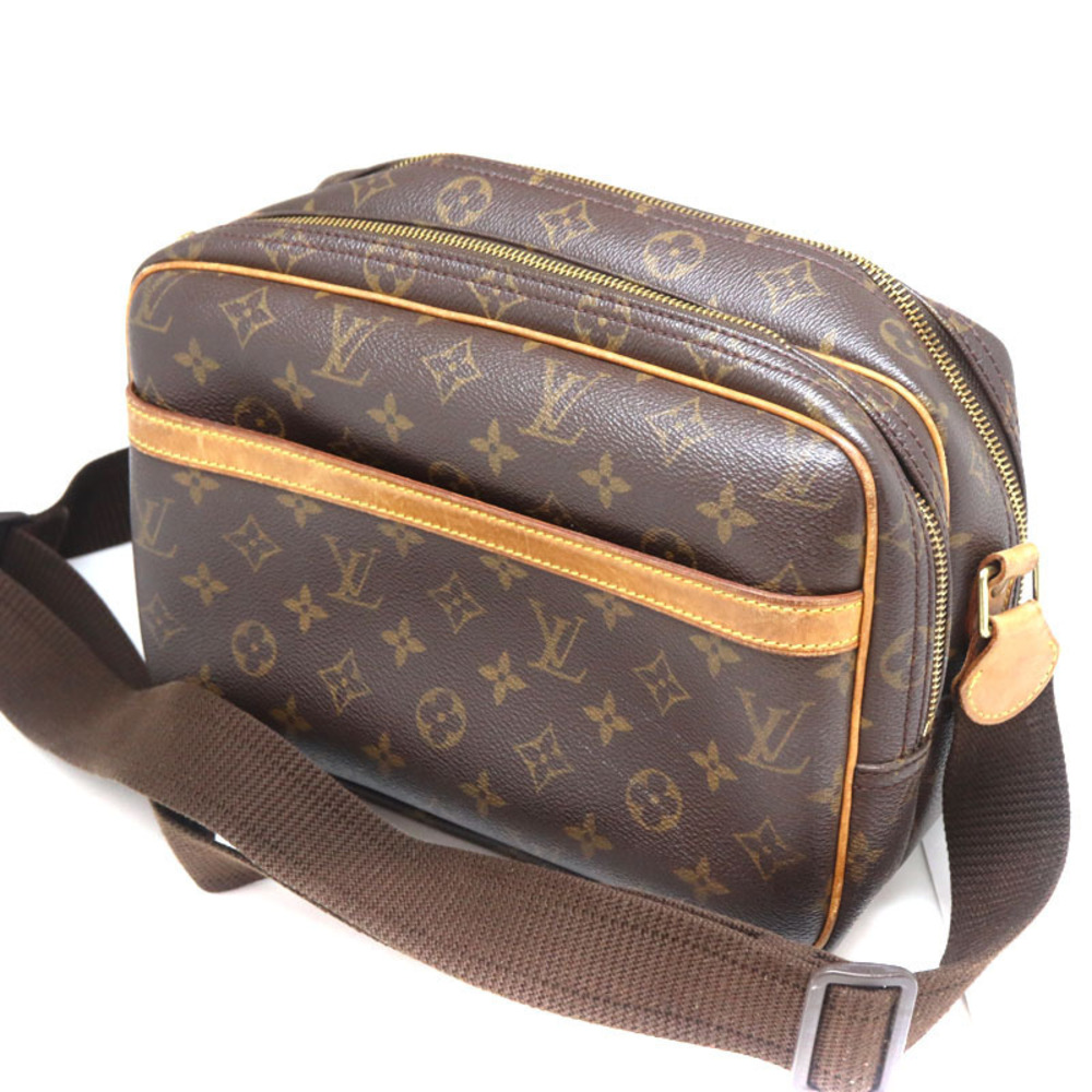 LOUIS VUITTON Reporter Shoulder Bag Monogram Canvas Brown